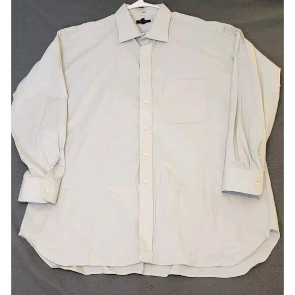 Burberry London Shirt Mens Size 18 35 Solid Light Gray‎ Preppy Dress Work - Picture 1 of 6